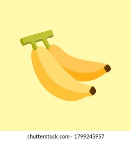 Banana Frucht Flaches Vektorsymbol 