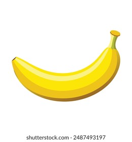 Ilustración vectorial plana de fruta de plátano sobre fondo blanco.