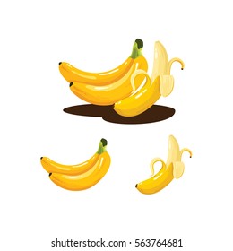 Banana Fruit Fresh Realistic Vector Illustration