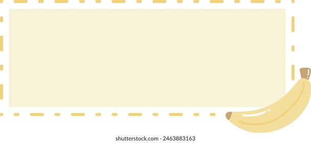 Banana Fruit Header Label Title Text Box