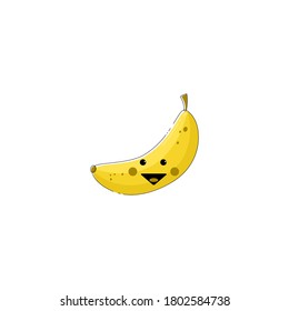 Banana fruit icon. fruit expression icon. pattern material. Vector illustration.
