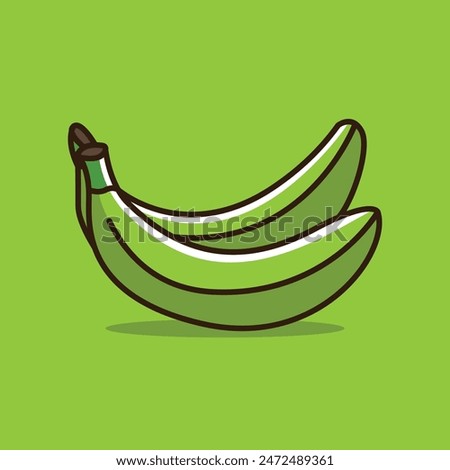 Banana fruit icon green vector art illustration