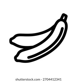 Banana fruit icon, Line Vector graphics