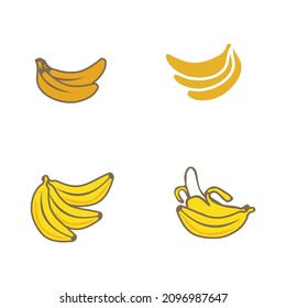 Diseño vectorial conjunto de iconos de la fruta de la banana