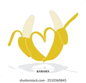 banana fruit icon, love shape banana icon, fruit icon