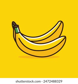 Icono de fruta de plátano ilustración de Arte vectorial amarillo
