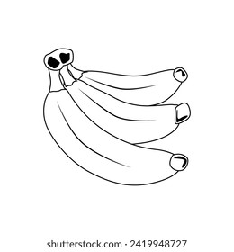 banana fruit illustration 2d flat graphic outlined