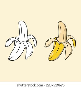 banana fruit illustration. cartoon bananas for your designs, your posters, your banners, your logo icons, and much more.