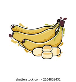 banana fruit illustration suitable for food menu lists and others