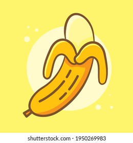 banana fruit isolated cartoon vector illustration in flat style