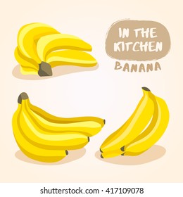 Banana : Fruit Isolated Set : Vector Illustration
