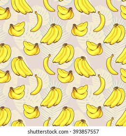 Banana Fruit Leaves Pattern