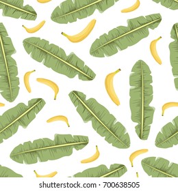 banana fruit leaves plants tropic yellow green pattern