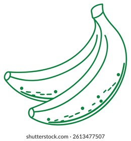 Banana Fruit Line Art Vector for Kids Hand Drawing and Learning – Simple Tropical Fruit Outline Illustration