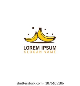 Diseño del logo de la fruta bananera, imagen ilustración creativa plantilla vectorial