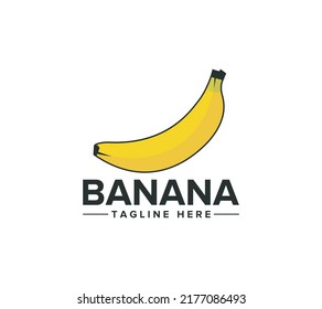 Banana fruit logo design on white background, Vector illustration.