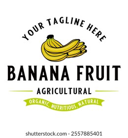 banana fruit logo, banana fruit icon. for labels, juice drink icons or stickers
