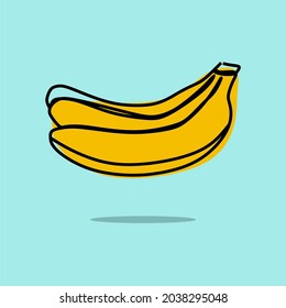 banana fruit minimal oneline continuous line art premium vector