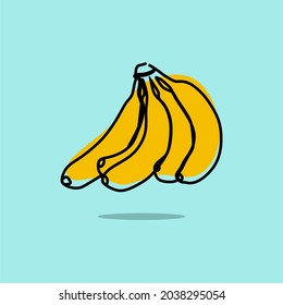 banana fruit minimal oneline continuous line art premium vector