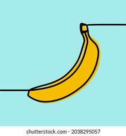 fruta bananera mínimo en línea continua de arte vector de la prima