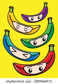 Banana Fruit Mixed Colors Mask 5 kind of colours which has 4 kind of character expression 