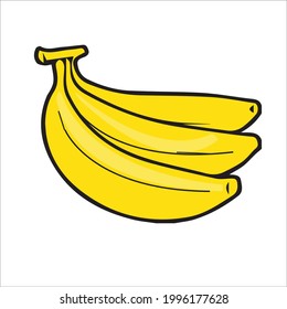 Banana fruit on white background, vector