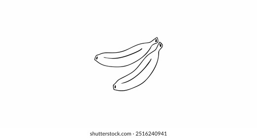 banana fruit outline design for kids printable coloring book