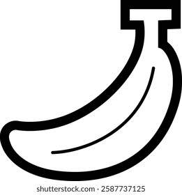 banana fruit outline vector fill icon