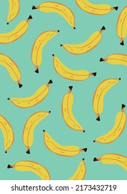 banana fruit pattern background vector illustration