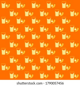 Banana fruit seamless pattern background.Colorful wallpaper vector illustration and good for printing