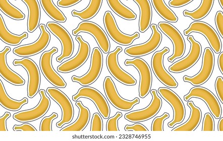 Banana fruit seamless pattern illustration background