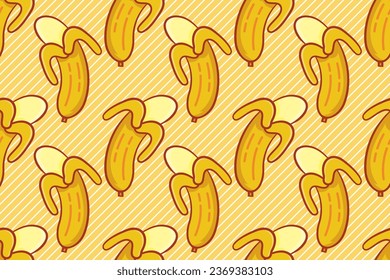 banana fruit seamless pattern vector illustration 