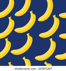 Banana fruit seamless pattern. Vector illustration.