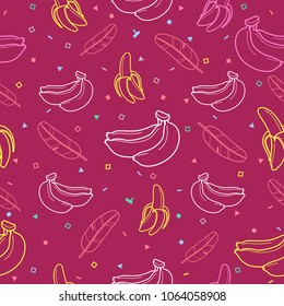 Banana fruit seamless summer pattern background vector format