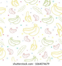 Banana fruit seamless summer pattern background vector format