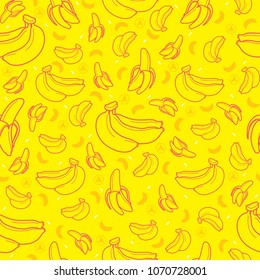 Bananenfrucht nahtloses Sommermuster, Hintergrund, Vektorformat