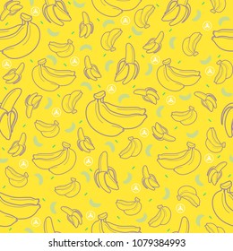Banana fruit seamless summer pattern background vector format