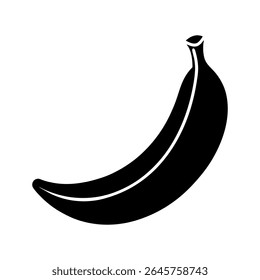 
Banana Fruit Silhouette Icon On White Background