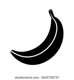 Banana Fruit Silhouette Vector Icon On White Background