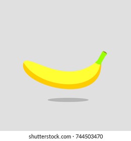 Banana fruit simple flat vegetarian sign. Eco food. Yellow natural vector symbol for website design