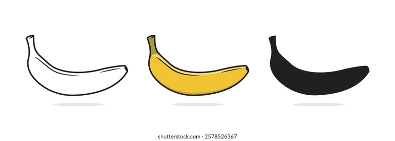 Banana Fruit, simple Vector, Banana Vector Illustration