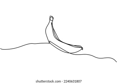 Bananenfrucht-Einzelzeilengrafik, Vektordesign
