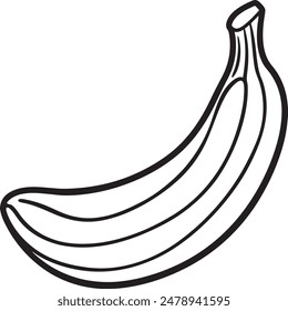 Banana Fruit Vector for Coloring Pages for Kids