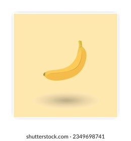 Banana, fruit vector design template. Banana, icon photo frame mock up. Banana, water color isolated on white background. Vector illustration. Can be used as a logo, background. 