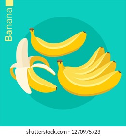 Banana fruit vector flat style