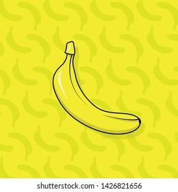 Banana fruit Vector food illustration