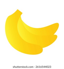 banana fruit vector, icon or logo, the design is very simple, Has a very bright yellow color mix, the design looks very easy, you can download our vector according to your wishes