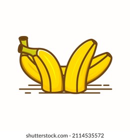 Banana fruit vector icon with banana slices