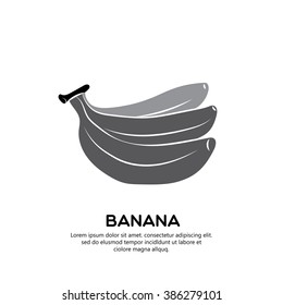 Banana, fruit vector illustration