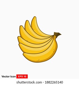 Banana, fruit vector illustration isolated on white background.